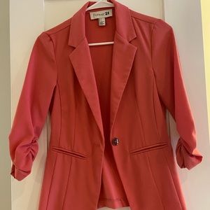 Forever 21:Coral Fitted Blazer Stretchy and Classy